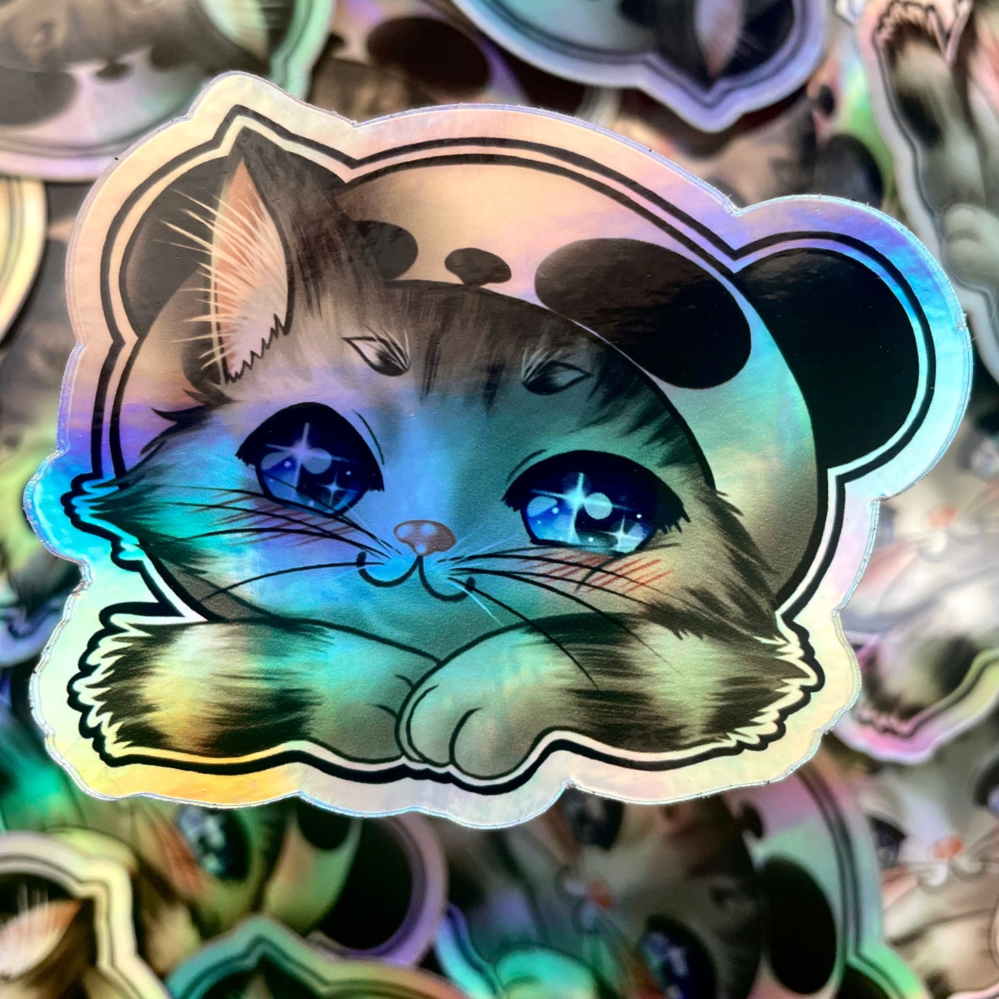 Sticker holographique Chat