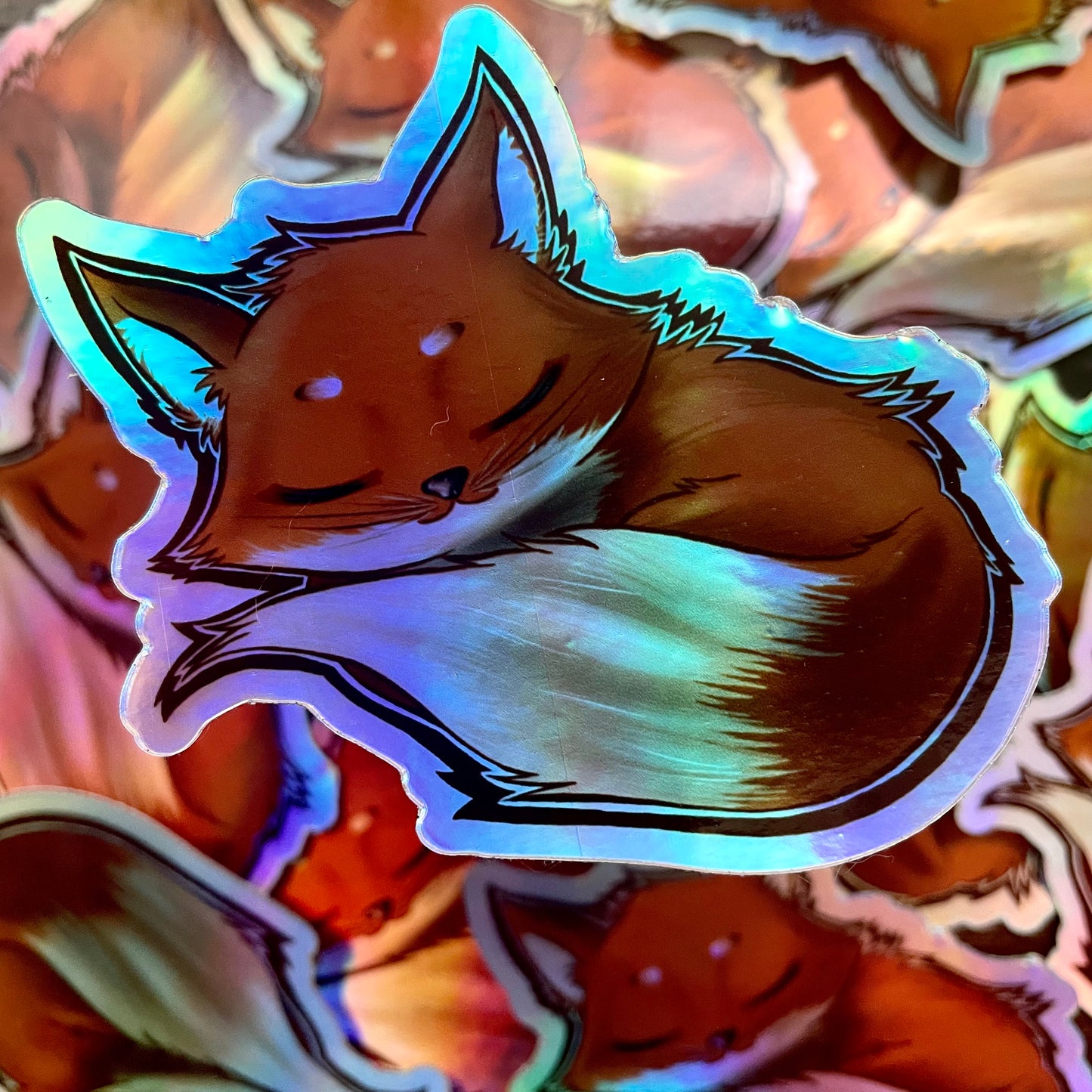 Sticker holographique Renard